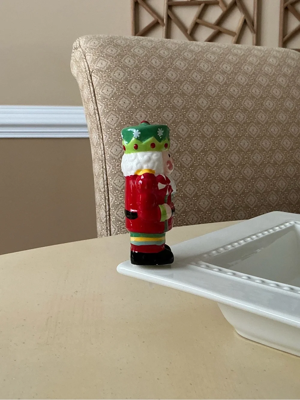 Red Uniform Christmas Nutcracker Soldier Platter Decoration